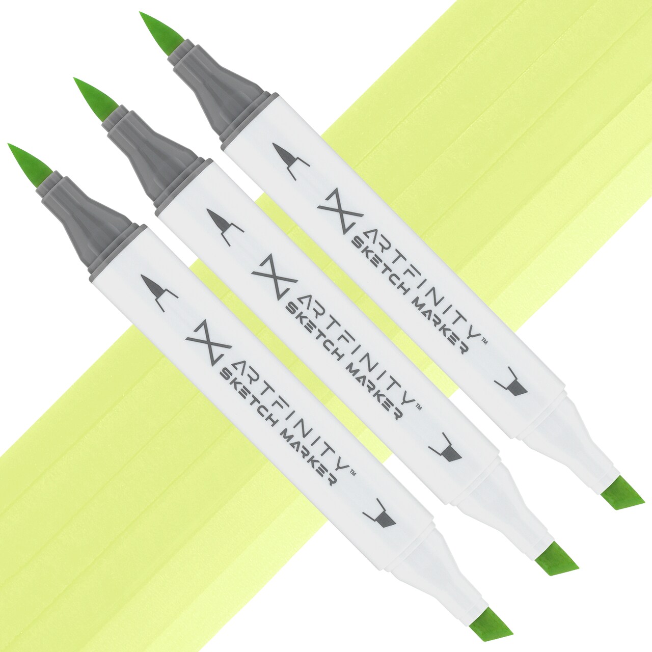 Artfinity Sketch Markers - Set of 3 - Anise YG1-2, Vibrant, Professional, Dye-Based Alcohol Markers for Artists, Drawing, Travel, & More